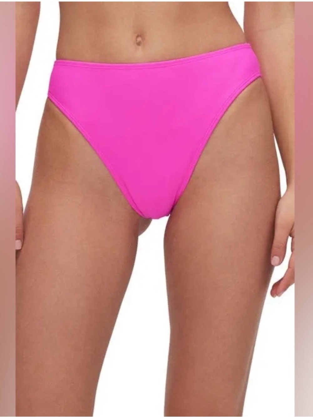 Good American Good Waist Cheeky Bikini Bottoms Ballerina Pink Size Large NWT